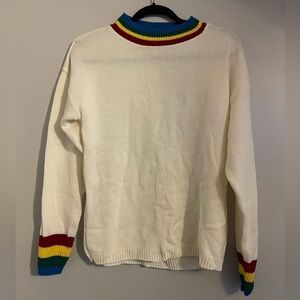 Color Block White Sweater Size:M/L